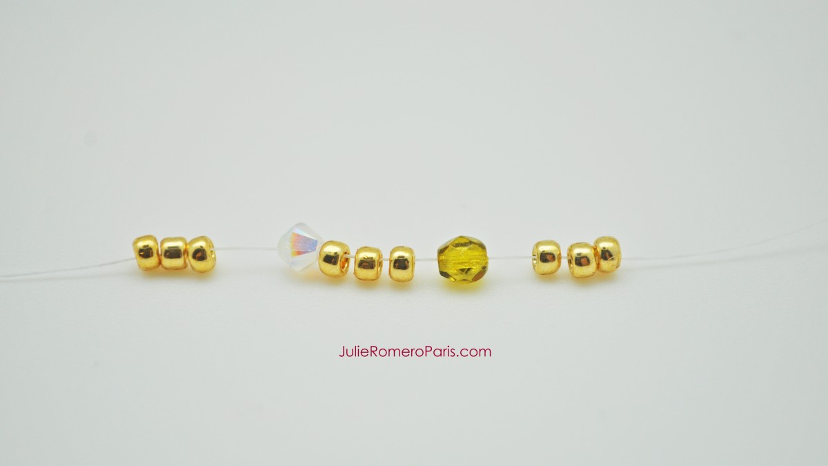 Headband rocallas Toho y cadena strass PureCrystal : Paso 8