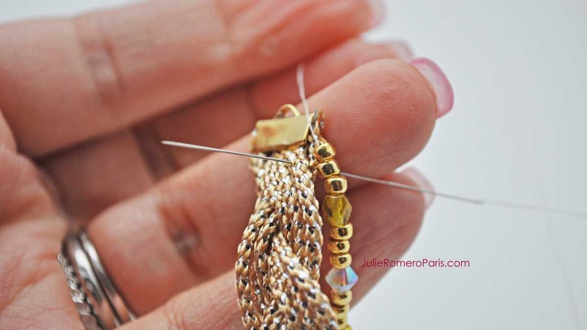 Headband rocallas Toho y cadena strass PureCrystal : Paso 9