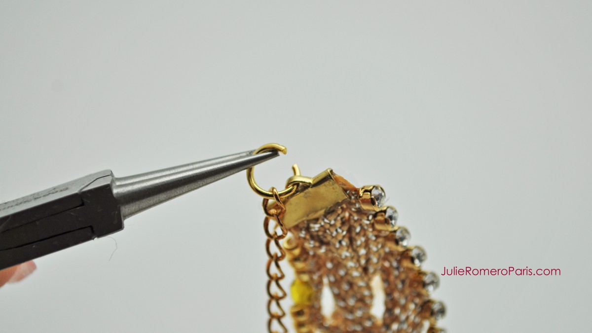 Headband rocallas Toho y cadena strass PureCrystal : Paso 14