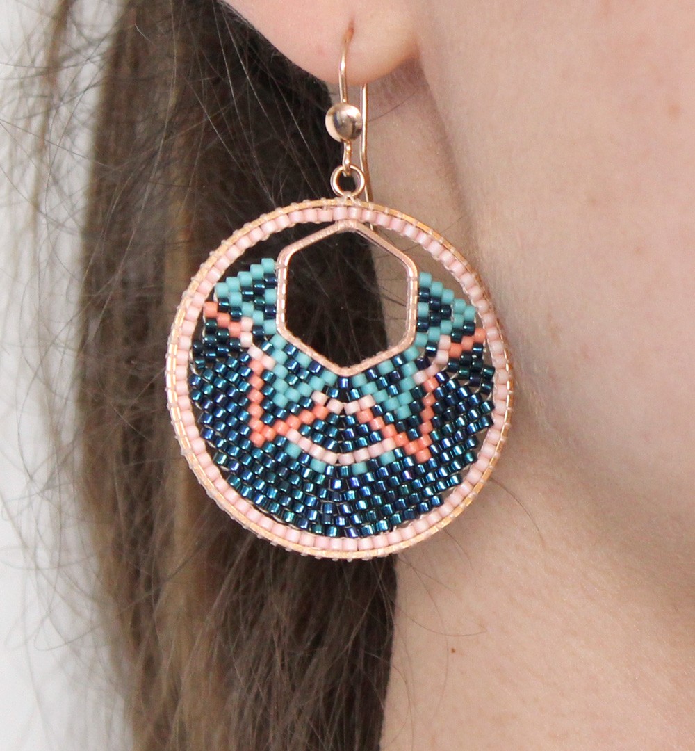 Esquema Ladrillo de la puntada del aro Weaving Miyuki dos divisores