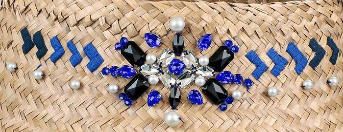 DIY fácil custo cesta tailandesa con piedras de coser y cabujones PureCrystal azul majestuoso : Paso 2