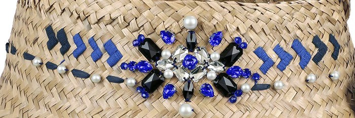 DIY fácil custo cesta tailandesa con piedras de coser y cabujones PureCrystal azul majestuoso : Paso 3