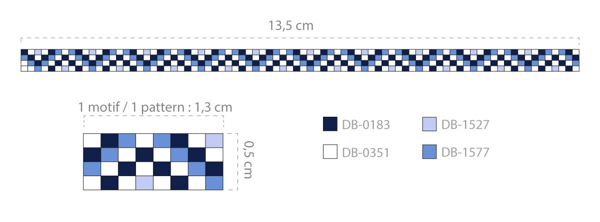 Esquema Miyuki pulsera 4 filas telar