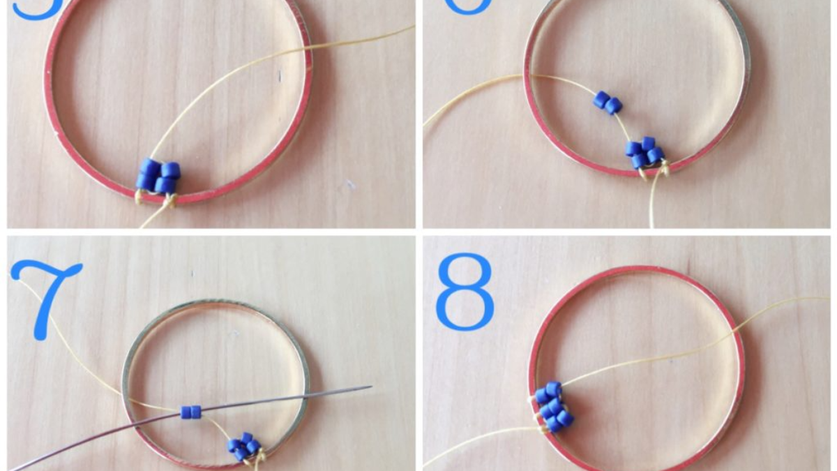 Colgante en forma de circulo de mandala en punto de ladrillo con Cuentas Miyuki por Petit bout de chou : Paso 2