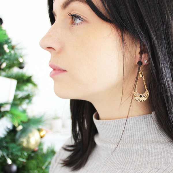 Esquema Pendientes étnicos chapados de oro de fantasía Esquema Pendientes étnicos chapados de oro de fantasía