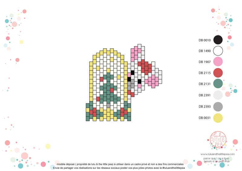Esquema Tejido de peyote con ratones de Navidad en Miyuki Delica Esquema Tejido de peyote con ratones de Navidad en Miyuki Delica