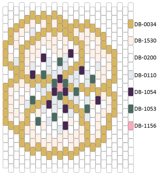 Esquema patrón pin anémona de tejer puntada a ladrillo Mi pequeño bazar