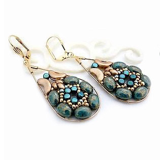 Schema bijou boucles d'oreilles Slow en perles en verre Samos par Puca